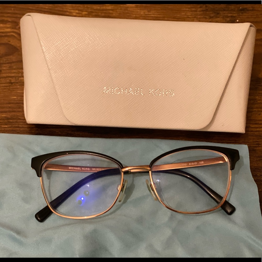 Michael Kors glasses 51-17-135 rose gold and black